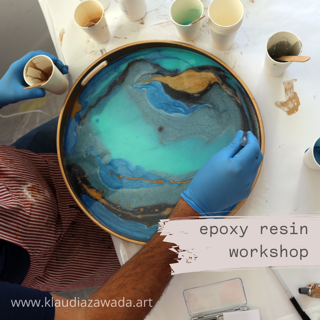 Individual Epoxy Resin Tray and Coaster Crafting Workshops - obrazek 7